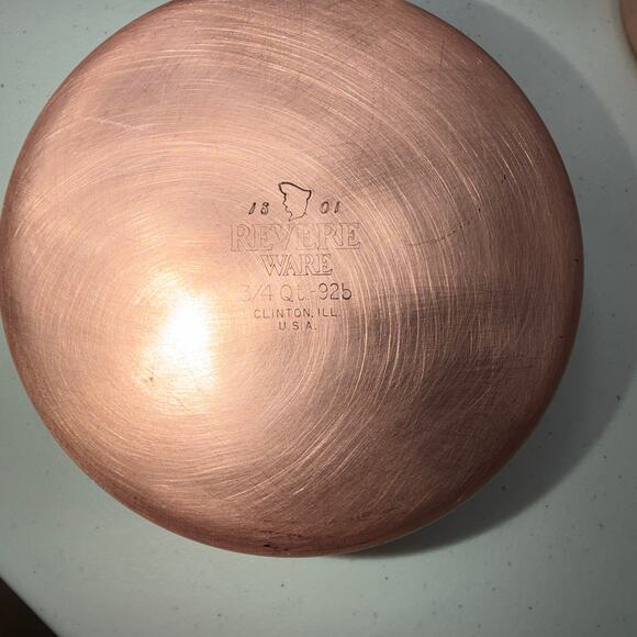 Revere Ware Copper Bottom 3 Piece Saucepots Stainless Steel No Lids 1801 USA VTG - Picture 3 of 12